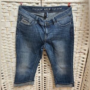 Women's Apt 9 straight leg capri‎ pants with rhinestones size 10p
